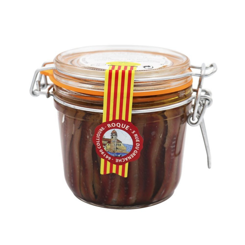 Filets d'anchois à l'huile de Tournesol - 350g - Maison Roque - DDM : 05/2022 à Minima Filets d'anchois à l'huile de Tournesol - 350g - Maison Roque - DDM : 05/2022 à Minima