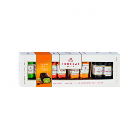 Assortiment de bouchées de Marzipan enrobées de chocolat noir - 100g - Niederegger - DDM : 01/2022 à Minima