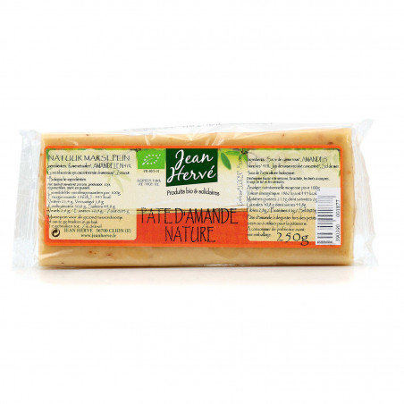 Pâte d'amande nature 41% Bio - 250g - Jean Hervé - DDM : 02/2022 à Minima