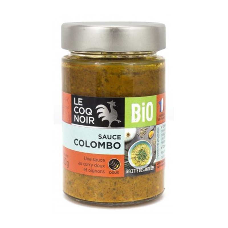 Sauce Bio Colombo aux oignons et épices Le Coq Noir 180G